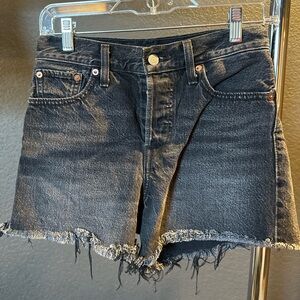 Levi's faded black high rise wedgie Jean Shorts